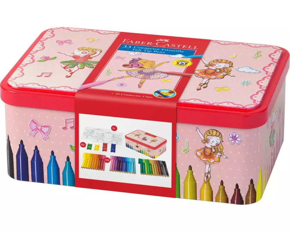 Faber-Castell Filzstift Connector 33er Metallbox «Ballerina»