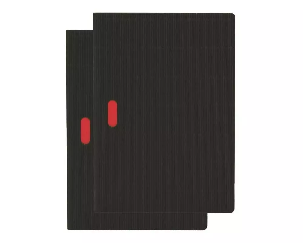 PaperOh Notizbuch Ondulo A5, Liniert, Schwarz, 2 Stück