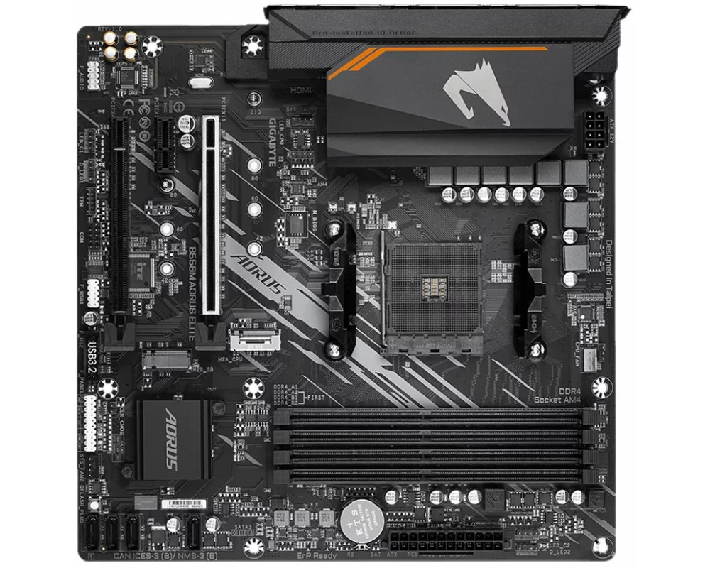 Gigabyte B550M AORUS ELITE AM4 DDR4 2xM.2 4xSATA HDMI DVI mATX MB