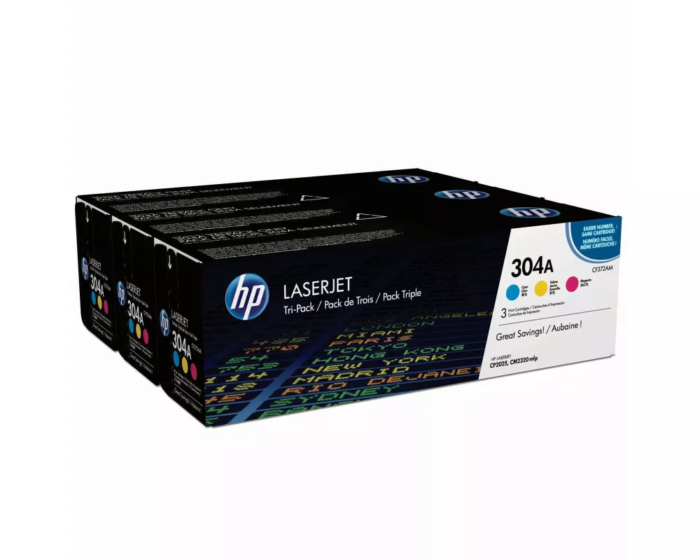 HP Toner Nr. 304A (CF372AM) Cyan/Magenta/Yellow