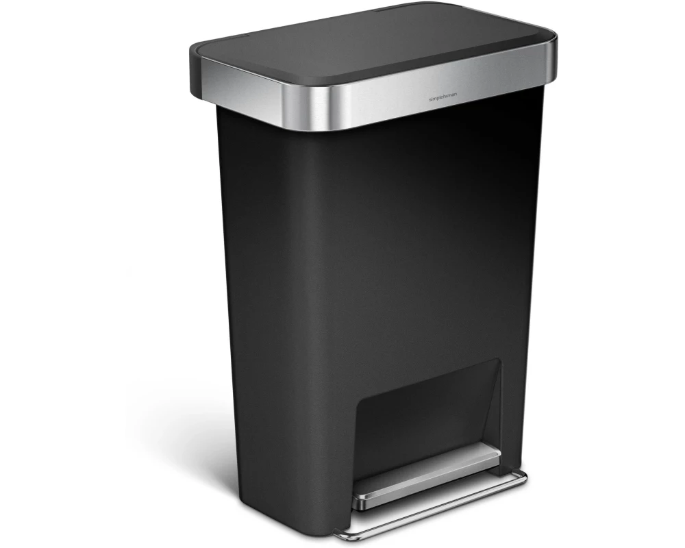 Simplehuman Treteimer Rectangular Liner Pocket 45 l Schwarz