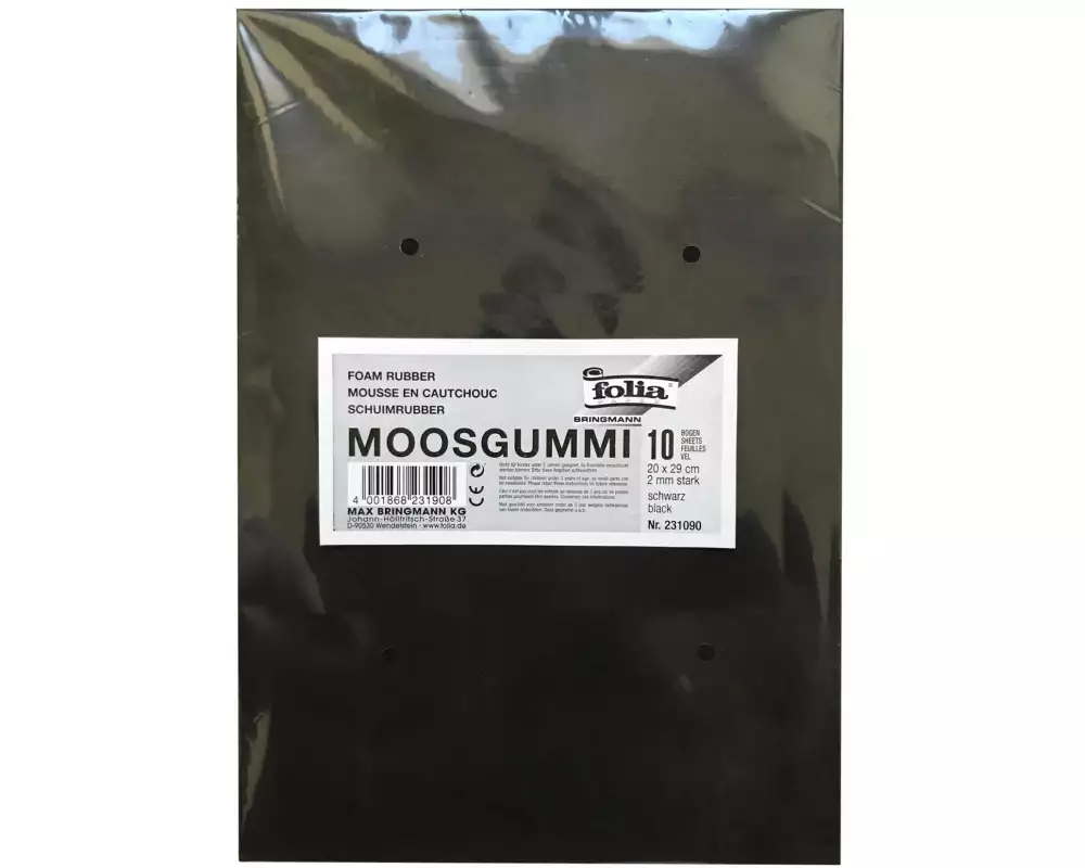 Folia Moosgummi-Set 10 Stück, Schwarz
