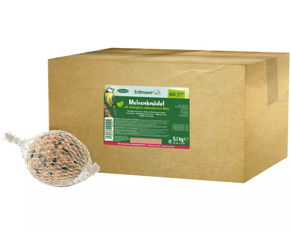 Erdtmann Wintervogelfutter Meisenknödel mit Netz, 60 Stück