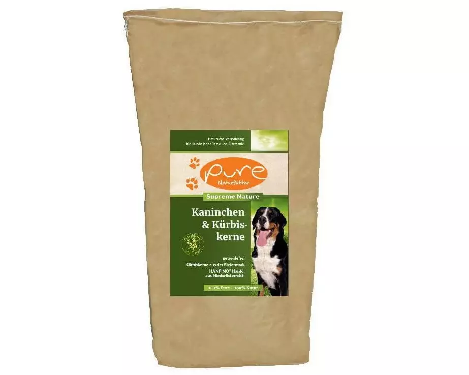 PURE Naturfutter Trockenfutter Supreme Kaninchen & Kürbiskerne, 12 kg