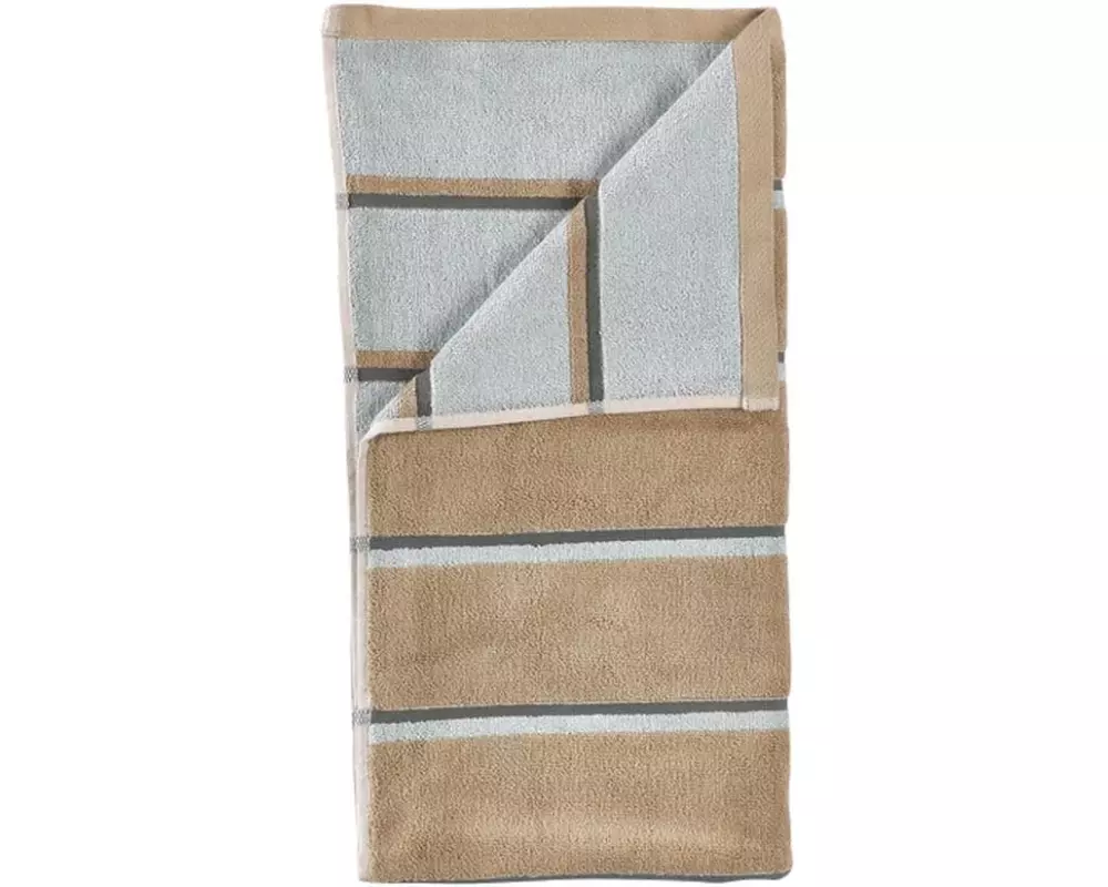 Zone Denmark Duschtuch 70 x 140 cm Camel/Eisblau/Olivgrün