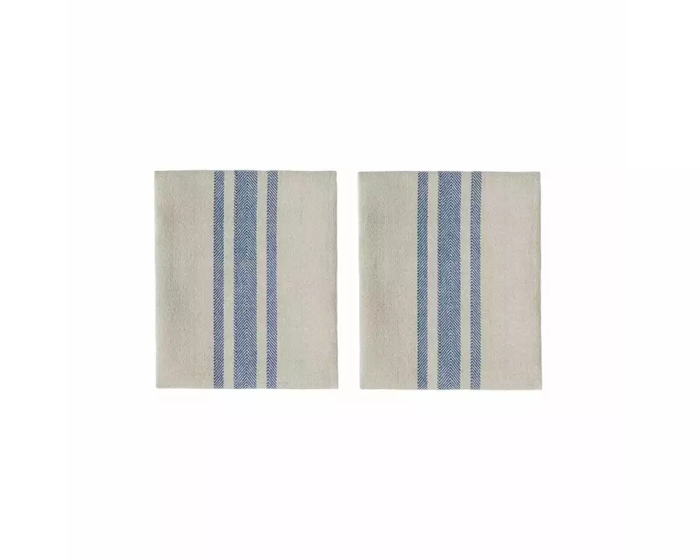 OYOY Stoffserviette Linu 45 cm x 45 cm, 2 Stück, Beige/Blau