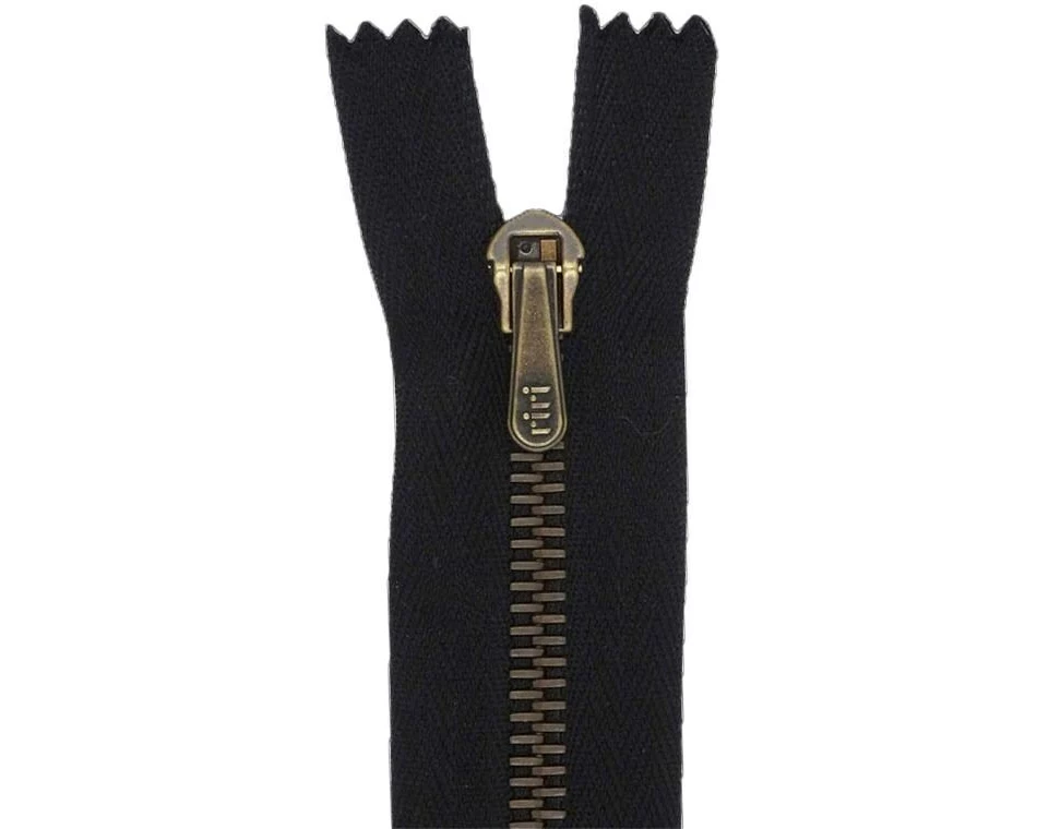 Riri Reissverschluss Metall Länge 18 cm, Schwarz