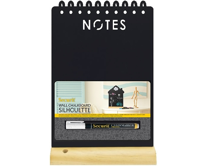 SECURIT Kreidetafel NOTES FBT-NOTES schwarz 34x21x6cm