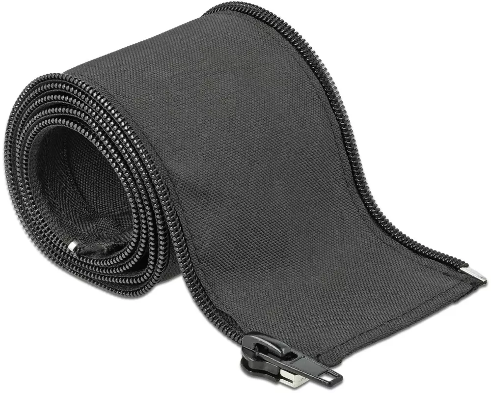 Delock Kabelschlauch 1 m x 25 mm, mit Reissverschluss Schwarz