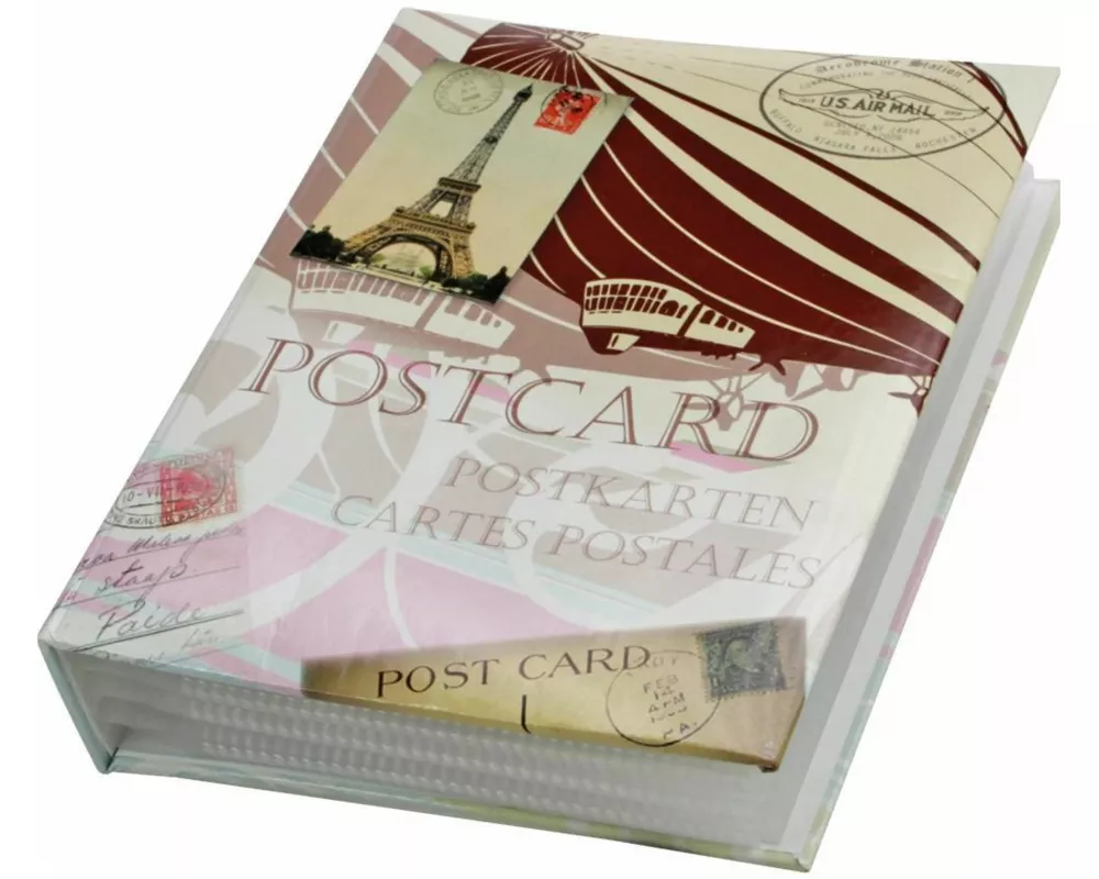 Postkartensammelalbum RETRO. Mit 50 Folienblättern. Gebunden. Format ca. 19 x 24 x 5,5 cm