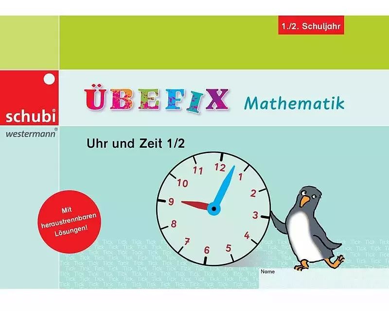 Übefix Mathematik Uhr und Zeit 1/2