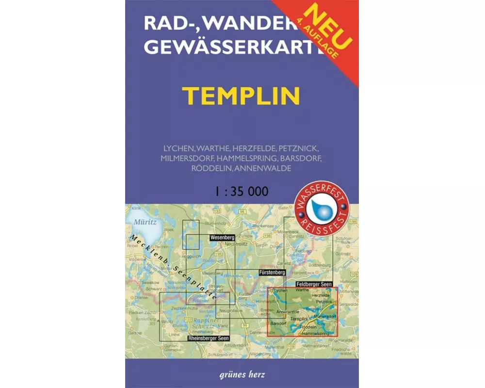 Templin 1 : 35 000 Rad-, Wander- und Gewässerkarte