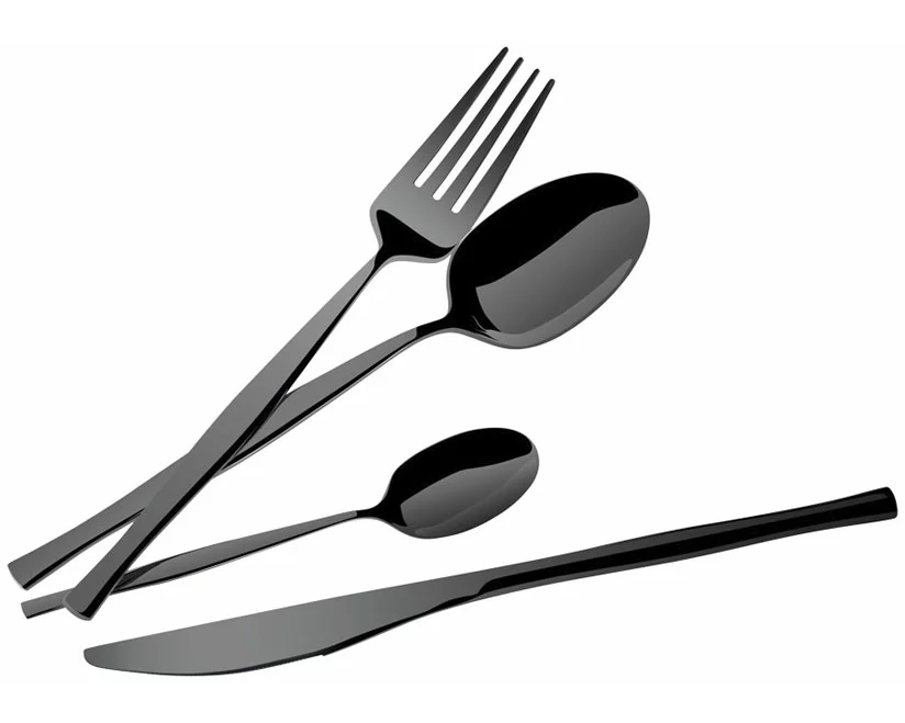 Berlinger Haus 24 teiliges Besteckset breit Matte Black Collection