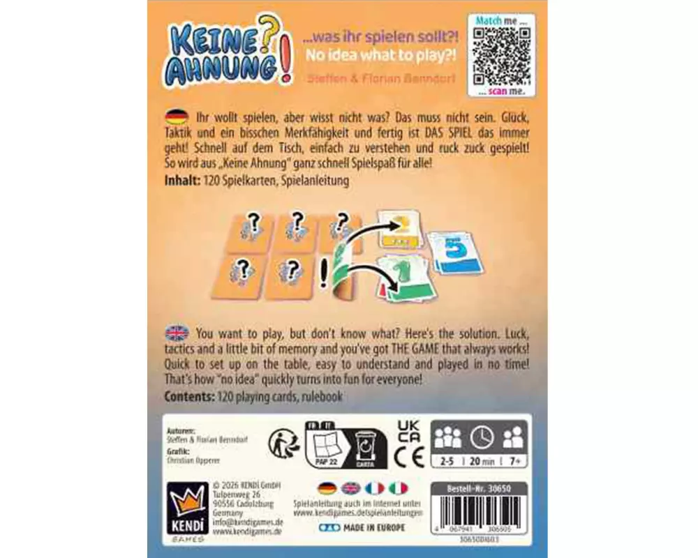 KENDi GAMES Kartenspiel Keine Ahnung?! -DE/EN-