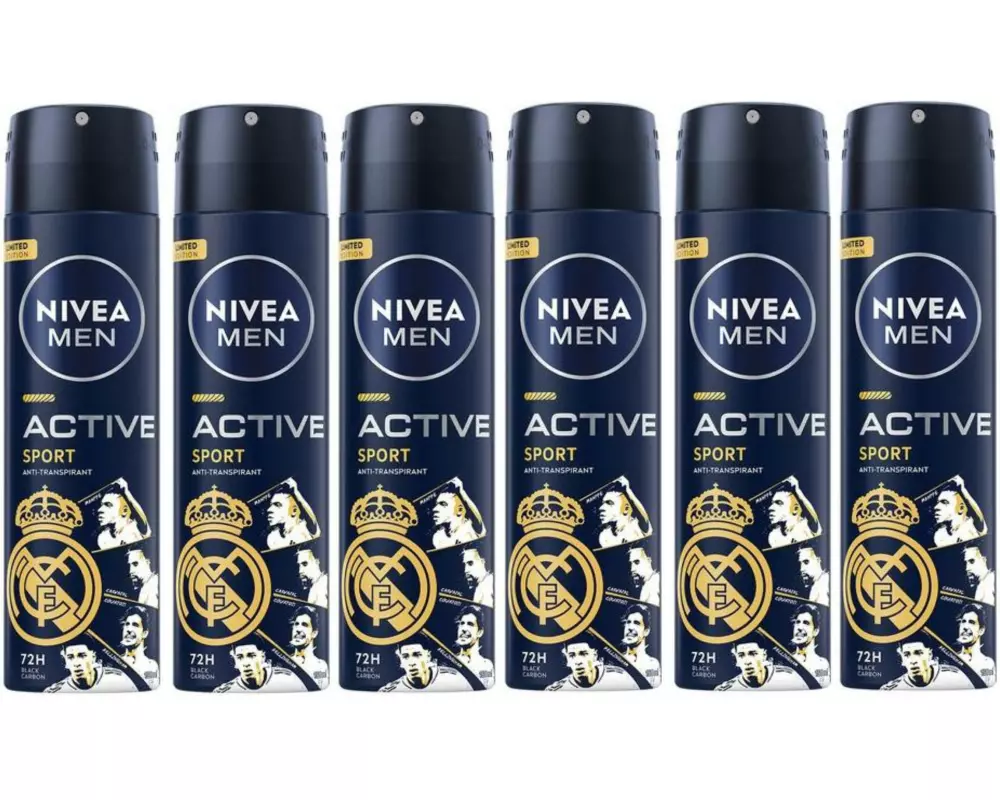 NIVEA MEN Deo Spray Active Male Real Madrid 6 x 150 ml