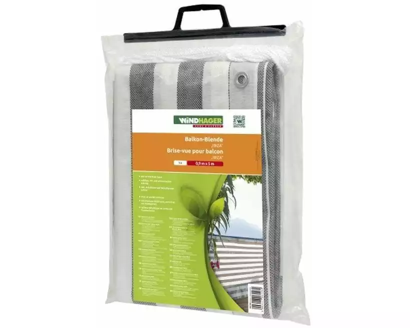 Windhager Sichtschutz Balkonblenden IBIZA 5x0.9m grau/weiss