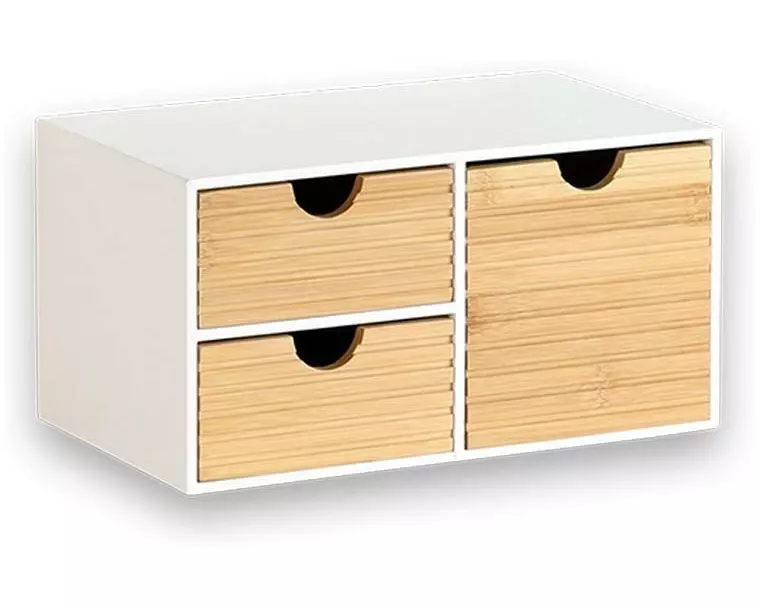 Kesper Organizer Holz Weiss Braun 27 x 16 x 14 cm
