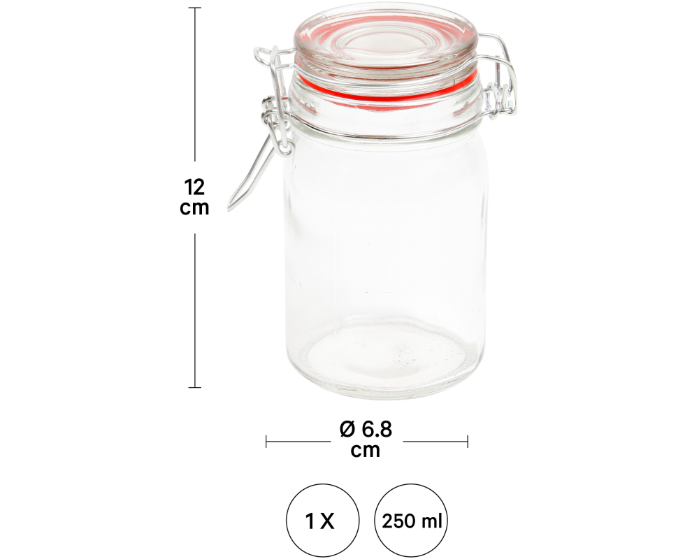 I AM CREATIVE Glas mit Bügelverschluss 5100.09 transparent 8x12cm