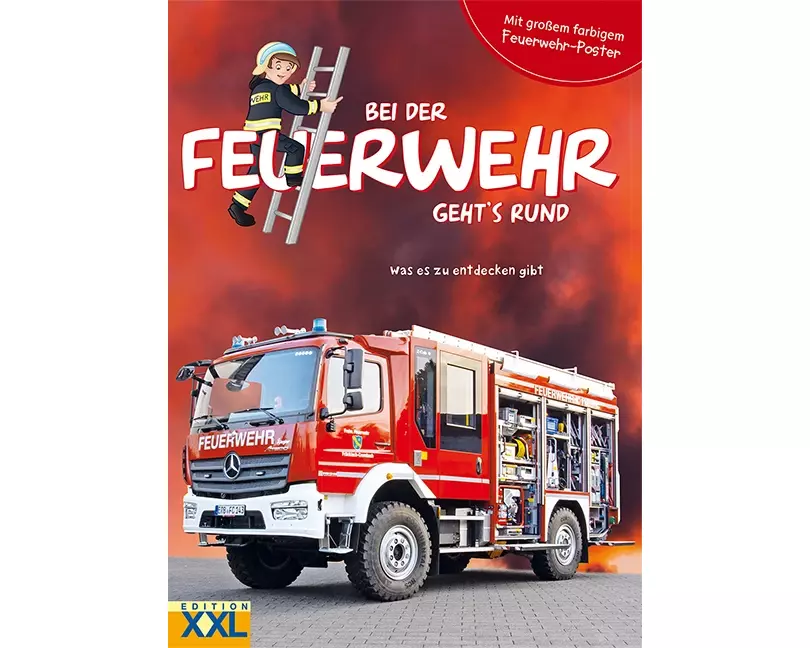 Bei der Feuerwehr geht's rund - mit großem farbigem Feuerwehr-Poster