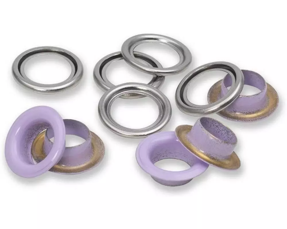 Prym Ösen mit Scheiben 20 Stück, Lila-Silber