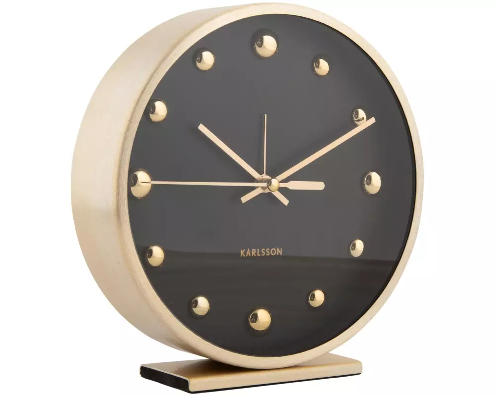 KARLSSON Klassischer Wecker Shiny Dots Black / Gold