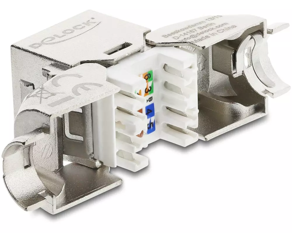 Delock Keystone-Modul RJ45 Buchse zu LSA Cat.6A 90° geschirmt