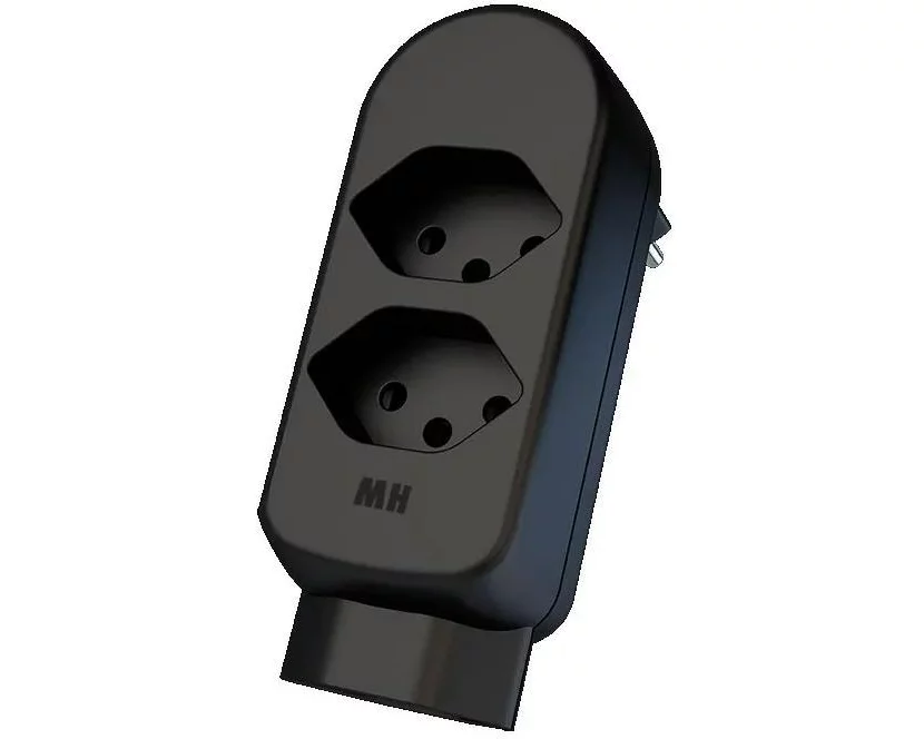 Max Hauri Mehrfachstecker maxADAPT 2 + 1 x T13, Schwarz