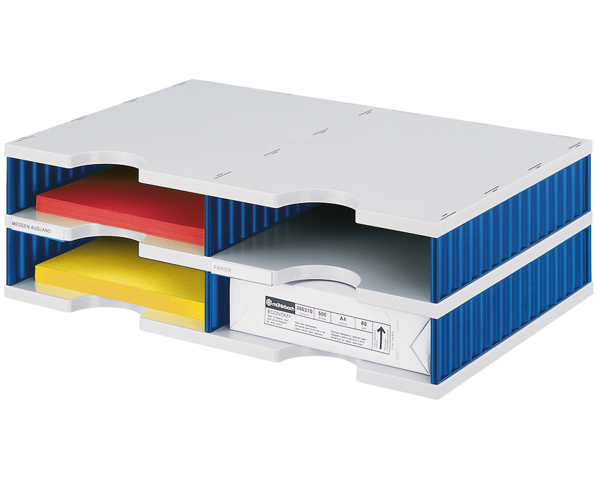 STYRO Styrodoc duo Grundheinheit 268-02021.38 grau/blau 4 Fächer