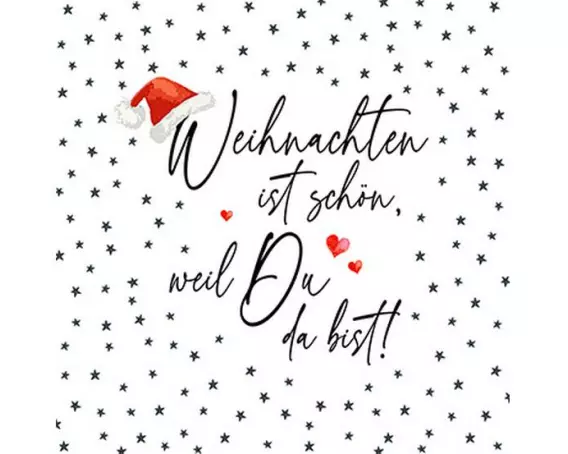 Braun + Company Servietten Cocktail Weihnachten mit Dir 25 x 25 cm, 20 Stück