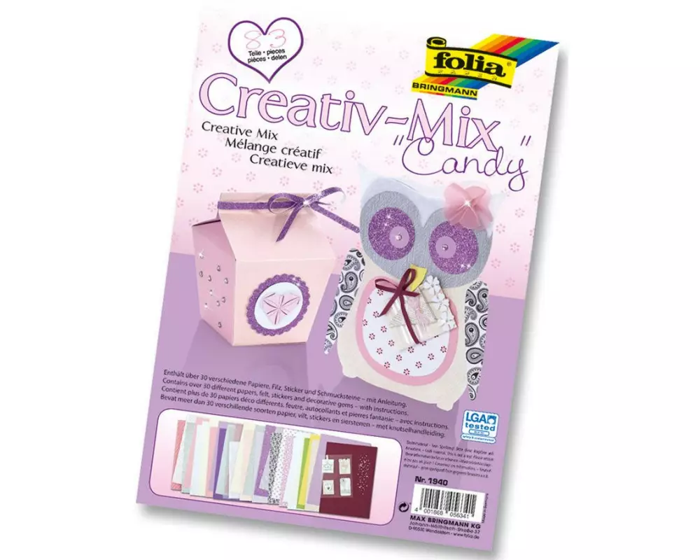 Folia Bastelpapier Creativ-Mix Candy Mehrfarbig