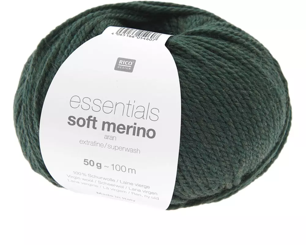 Rico Design Wolle Soft Merino aran 50 g, Dunkelgrün