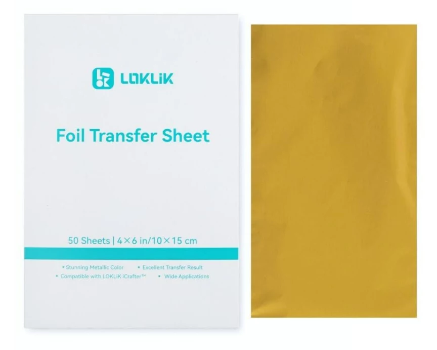LOKLIK Folien-Transferbögen 10 x 15 cm, 50 Stück, Gold