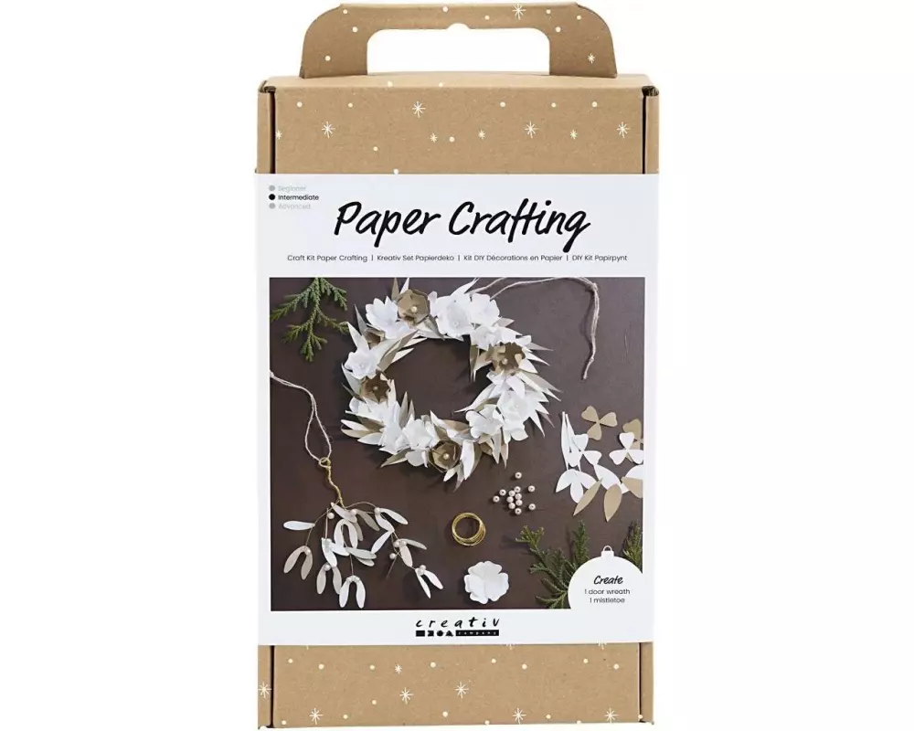Creativ Company Bastelset Papierdeko Weiss/Hellnatur