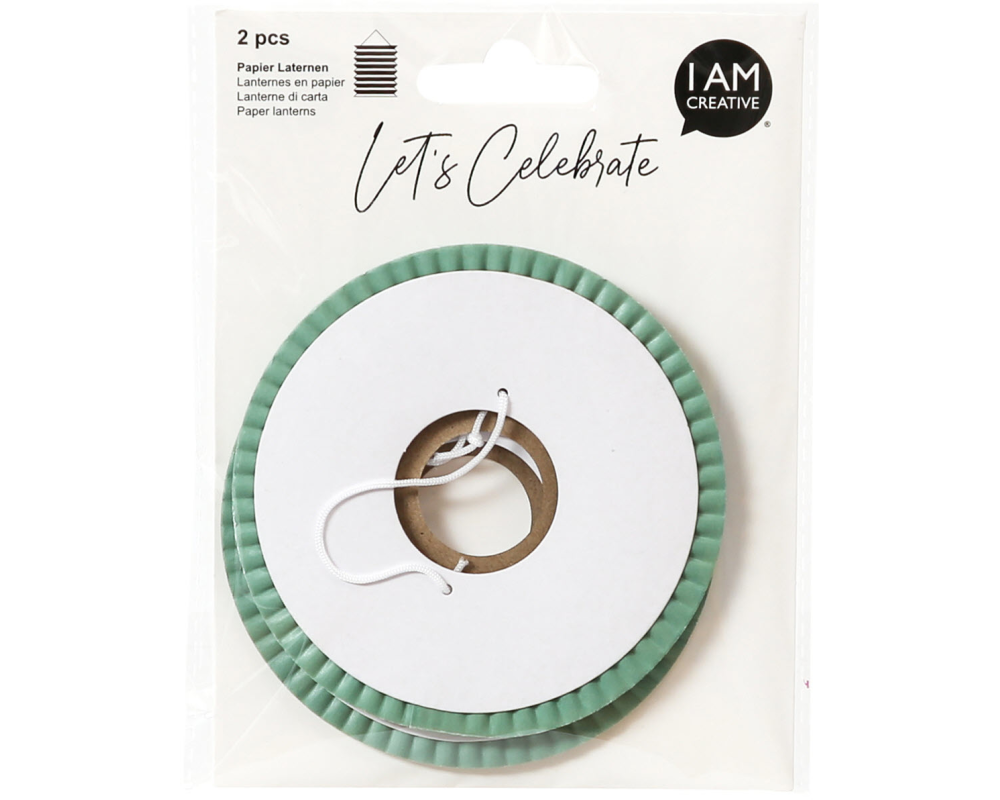 I AM CREATIVE Papier Laterne, mint, 10cm 6010.969 2 Stück