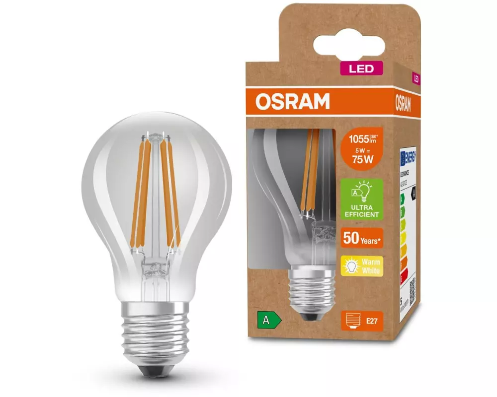 OSRAM Lampe Clas A 75, 5W, E27, Warmweiss (WW)
