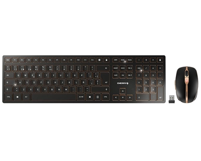 CHERRY DW 9100 SLIM Tastatur Maus enthalten Universal RF Wireless + Bluetooth QWERTY Spanisch Schwarz