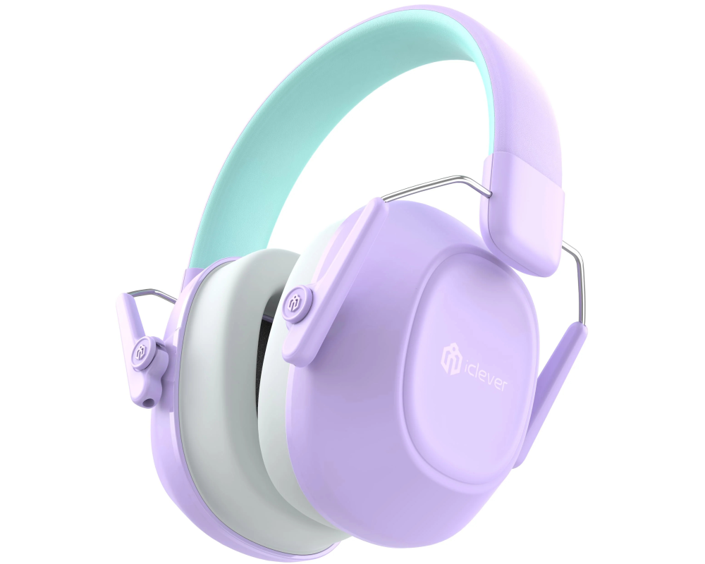 ICLEVER Noise Reduction Ear Muffs C06-2301N-22 IC-EM01, 26dB, purple