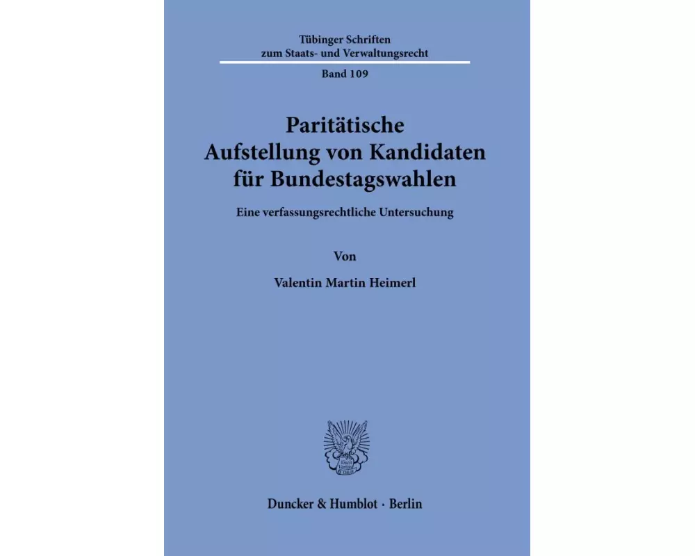 Paritätische Aufstellung von Kandidaten für Bundestagswahlen