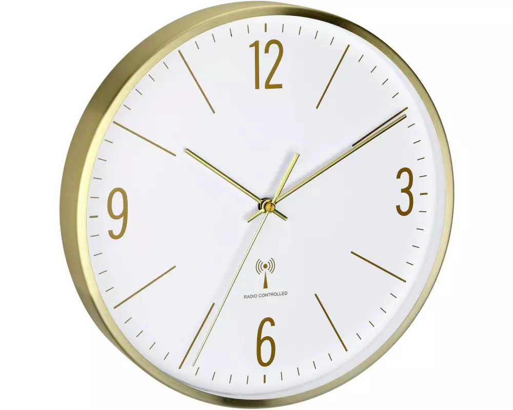 TFA Dostmann Funk-Wanduhr Gold