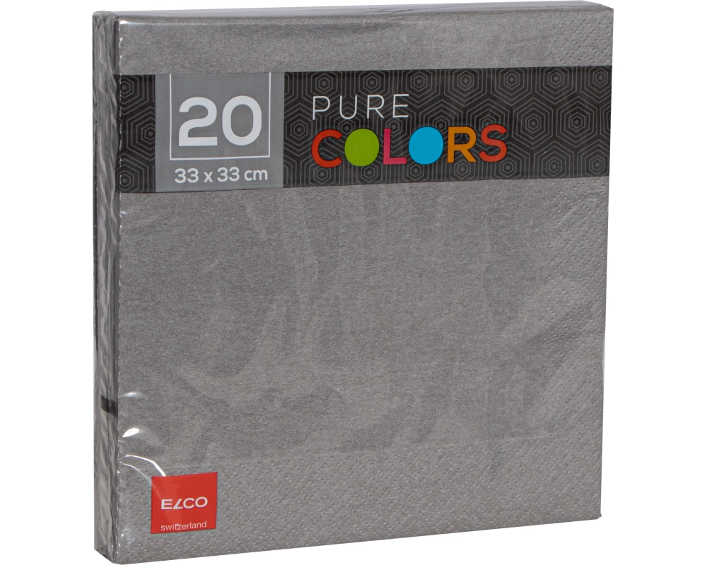 ELCO Serviette Zelltuch 33x33cm PC334020-011 3-lagig, grau 20Stk.