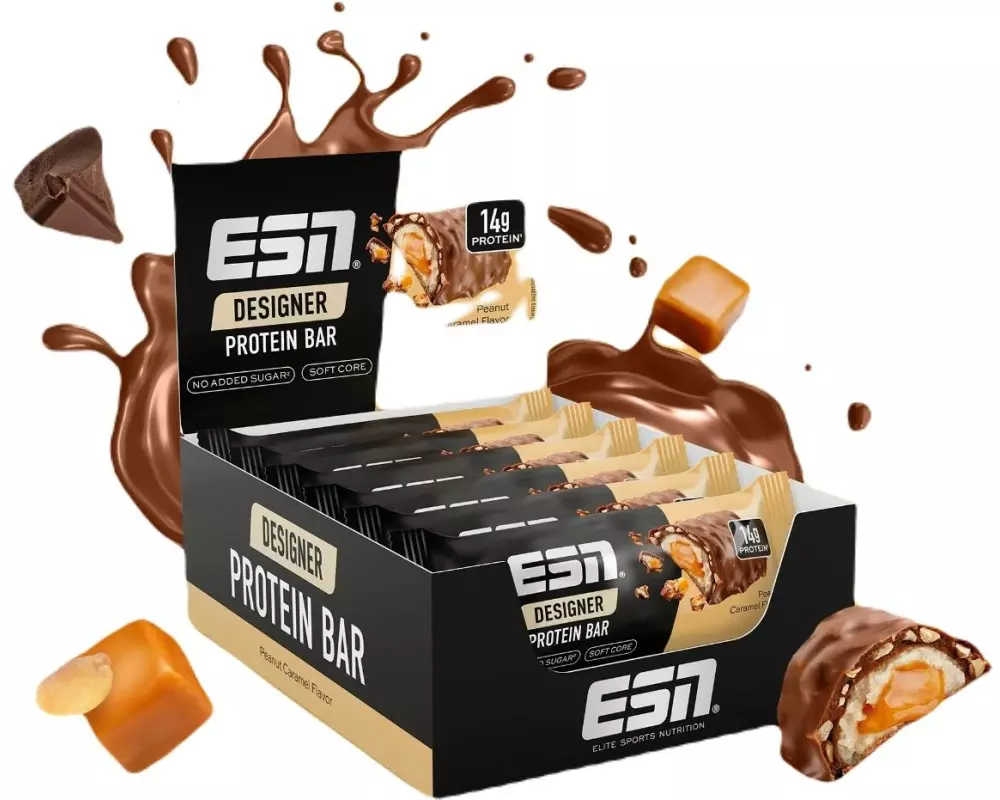 ESN Riegel Designer Bar Erdnuss-Caramel, 12 x 45 g