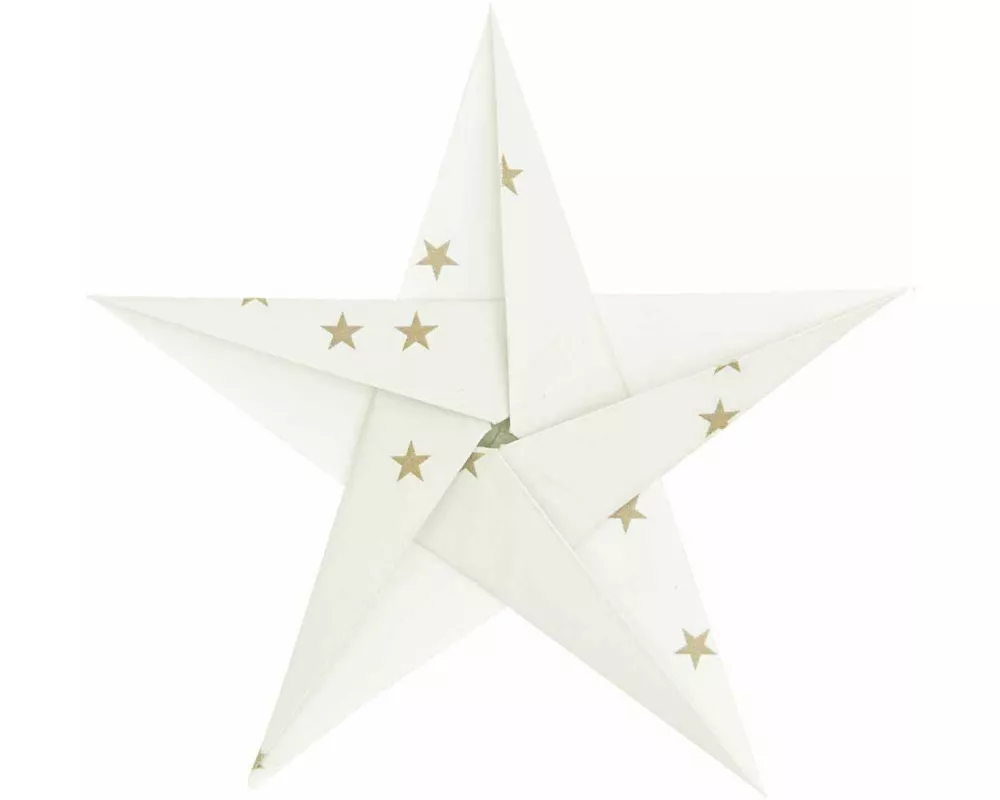Origami 15x15 cm Sterne weiß/gold FSC MIX 32 Blatt, 130 g/m²