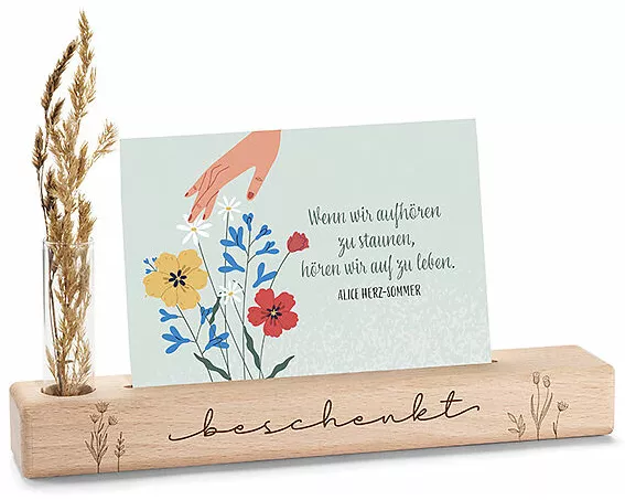 Vasen- und Kartenständer beschenkt