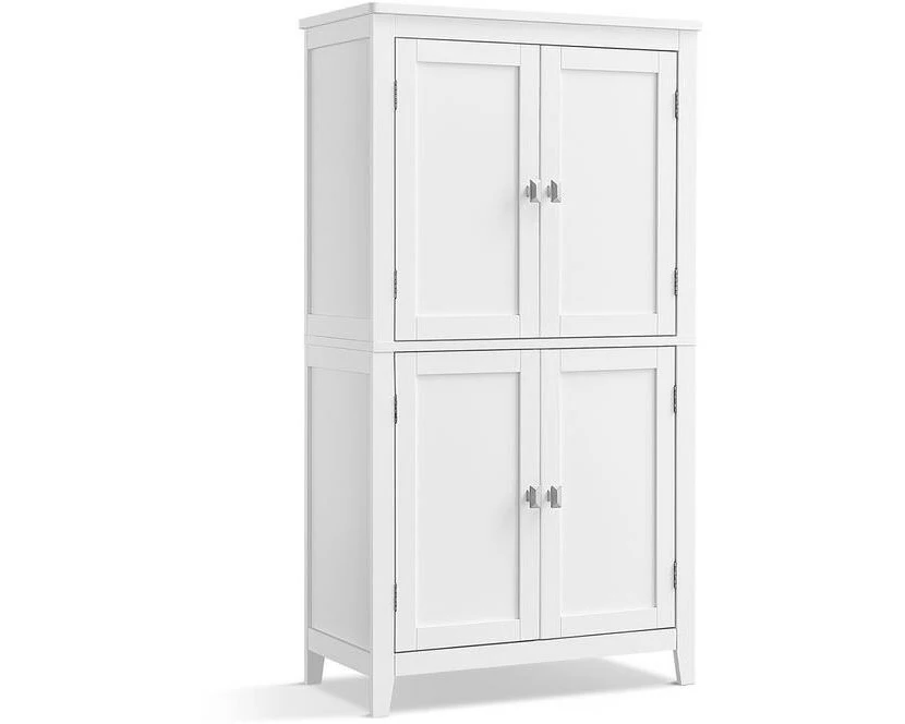 VASAGLE Vitrine Landhausstil 60 x 110 cm, Weiss