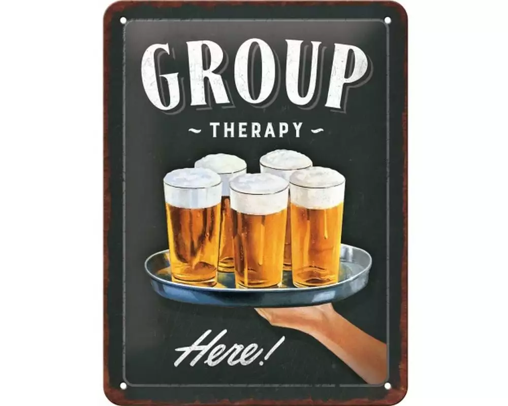Nostalgic Art Schild Group Therapy 15 x 20 cm, Metall