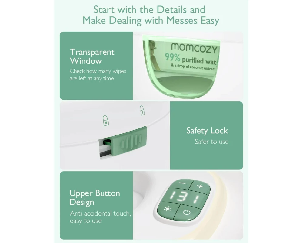 momcozy Feuchttücherwärmer Grosse Kapazität