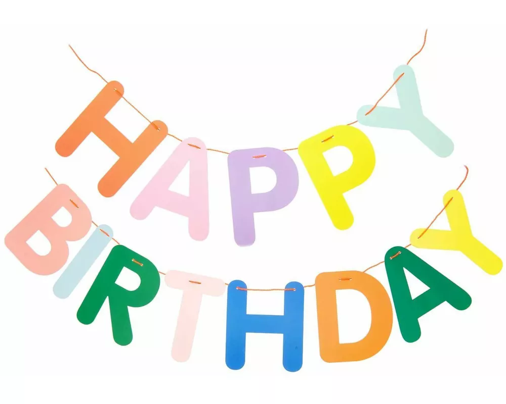 Girlande Happy Birthday, bunt FSC MIX