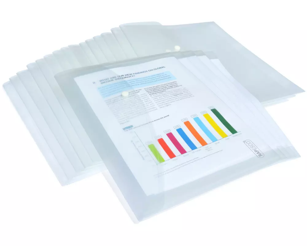 Rapesco Dokumentenmappe A4+, Transparent, 20 Stück