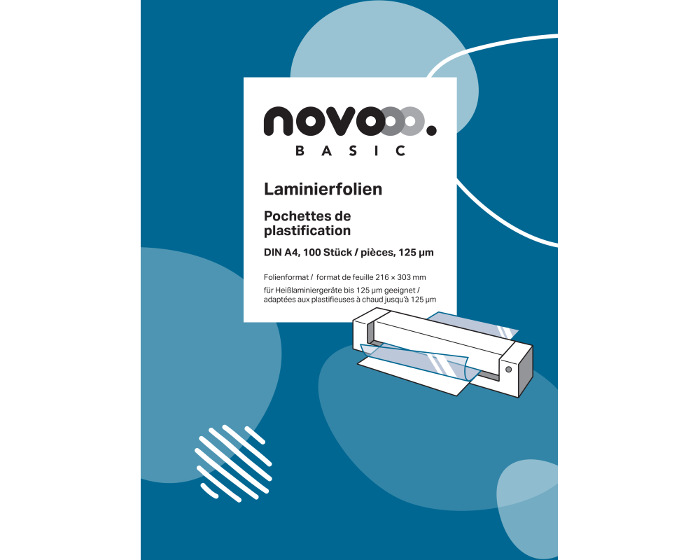 NOVOOO Laminierfolie A4 47080000 glanz, 125my 100 Stück
