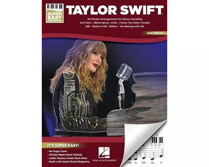 Taylor Swift - Super Easy Songbook - 2nd Edition: 30 Simple Arrangements for Piano with Lyrics